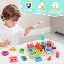 Montessori Toy 3 in 1 Art.241383 Montessori medinė dėlionė