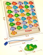 Coogam Magnetic Alphabet Numbers Fishing Game Art.241386 Montessori medinė dėlionė