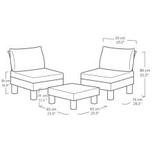 Sodo baldų komplektas Elements Balcony Set pilka/šviesiai pilka