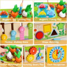 Focenat Montessori Wooden Toy 9-in-1 Art.241410  Montessori medinė dėlionė