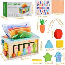 Focenat Montessori Wooden Toy 9-in-1 Art.241410  Montessori medinė dėlionė