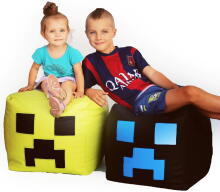 Qubo™ The Cube 50 Minecraft Art.241479 Apple Pupų maišelio pufas