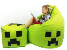 Qubo™ The Cube 50 Minecraft Art.241479 Apple Pupų maišelio pufas
