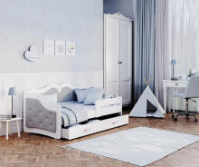 AJK Lili 1608 Crystal Art.241949 Grey  Vaikų lova 180x80 cm