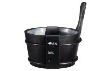 4Living pirties kibiras, juodas, 4 l