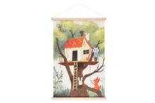 4Living Sienų dekoras Kakemono 60x90 cm miško gyvūnų asortimentas