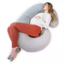 La Bebe™ Maternity Pillow Sì - Duo Art.286550 Linen fabric, grey. Multifunctional maternity pillow with memory foam filling