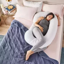 La Bebe™ Maternity Pillow Sì - Duo Art.286550 Linen fabric, grey. Multifunctional maternity pillow with memory foam filling