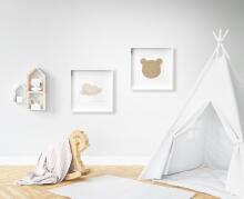Room Accesories Art.296386 Decorative wall art in frame "Mini teddy bear" – fluffy textile panel for kids' room
