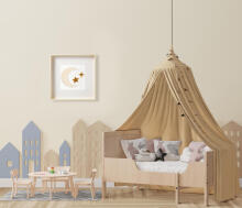 Room Accesories Art.487994 Decorative wall art in frame "Bunny" – fluffy textile panel for kids' room