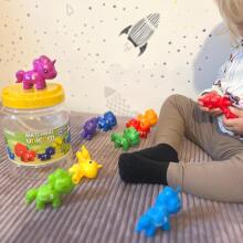 WOOPIE Montessori mokymosi skaičių spalvų rinkinys vienaragiams surinkti „Suderinkite skaičius“, 13 vnt.