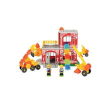 MOCHTOYS Ežio smeigtukų kaladėlės UGNIAGESIŲ KOMANDA dėžutėje 100 vnt. + 2 figūrėlės