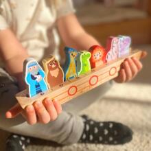 TOOKY TOY medinis dėlionė vaikams Nojus ir gyvūnai