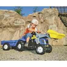 Rolly Toys rollyKid-X New Holland rollyKid traktorius su kaušu ir priekaba, mėlynas