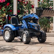 FALK New Holland mėlynas pedalinis traktorius su priekaba nuo 3 metų