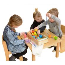 MASTERKIDZ didelis medinis Montessori nėrinių siūlų siūlų siūlas