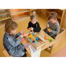 MASTERKIDZ didelis medinis Montessori nėrinių siūlų siūlų siūlas