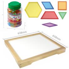 MASTERKIDZ LED sensorinė dėžutė + Montessori mozaikos kaladėlės, 140 vnt.