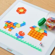 MASTERKIDZ LED sensorinė dėžutė + Montessori mozaikos kaladėlės, 140 vnt.