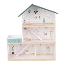 TOOKY TOY didelis medinis lėlių namelis + figūrėlės FSC
