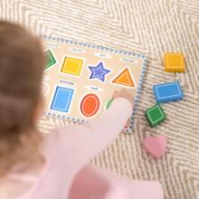 Melissa & Doug Shapes Wooden Art.249866 Montessori medinė dėlionės lenta