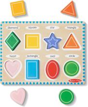 Melissa & Doug Shapes Wooden Art.249866 Montessori medinė dėlionės lenta
