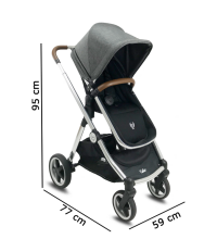 Arrue Obe Art.250629 Grey Baby stroller with cradle