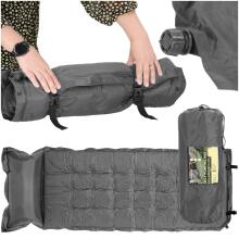Savipildanti turistinė kilimėlė Springos PM053 193 cm su pagalvėle ir dėklu, pilka