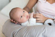 La Bebe™ Snug Cotton Nursing Maternity Pillow Red Leaf Fall 20*70cm Cotton Solid  Art.25236