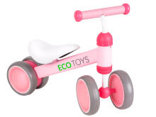 Balansinis dviratis, treniruoklis, mini dviratis vaikams, rožinis ECOTOYS
