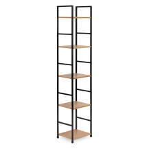Moderni medinė lentyna, metalinis rėmas LOFT, 5 lentynos
