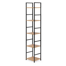 Moderni medinė lentyna, metalinis rėmas LOFT, 5 lentynos