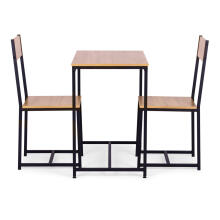 Baldų komplektas: stalas + 2 kėdės metalas MDF ModernHome