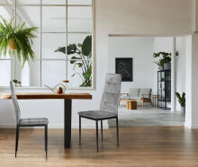 4 Veltinio Kėdžių Rinkinys Valgomojo ir Svetainės Kambariui Pilkas ModernHome