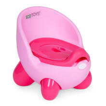 Vaikiška tualeto sėdynė, nuimamas įdėklas, neslystančios kojos, rožinė, ECOTOYS