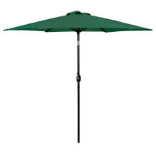 Large Tilted Garden Parasol with Crank, 6 Ribs, Green, 270 cm MultiGarden
