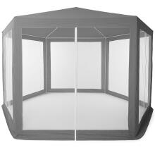 Sodo prekybos paviljonas palapinė 2x2x2 m su uodų tinkleliu pilka MultiGarden