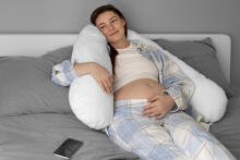 La Bebe™ Rich Linen Nursing Maternity Pillow Art.12643  30x104 cm