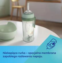 CANPOL 56/510_bro Nelašinančio buteliuko su šiaudeliu ir svoriu 350ml ŠUNIMS