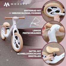 Moreez Balance Bike Art.255177 White Children's bicycle - runner with metal frame