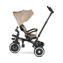 Lorelli Tino Art.10050682507 Beige vaikiškas triratukas su pripučiamais ratais, rankena ir stogu