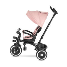 Lorelli Tino Art.10050682516 Pink vaikiškas triratukas su pripučiamais ratais, rankena ir stogu