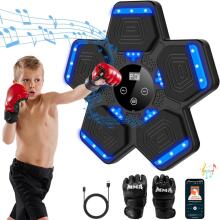 Music Boxing Machine Art.255571 Musical boxing trainer for kids and adults, wall-mounted boxing pad with Bluetooth and gloves