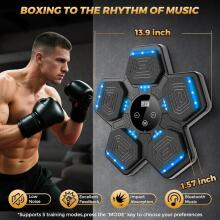 Music Boxing Machine Art.255571 Musical boxing trainer for kids and adults, wall-mounted boxing pad with Bluetooth and gloves