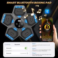 Music Boxing Machine Art.255571 Musical boxing trainer for kids and adults, wall-mounted boxing pad with Bluetooth and gloves