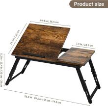 Vasmia Laptop Table Art.255639 Nešiojamojo kompiuterio stovas 34.9 x 69 x 32  cm lovos staliukas sulankstomas rustikalaus stiliaus