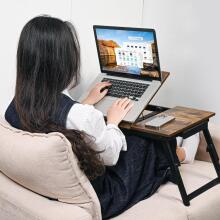 Vasmia Laptop Table Art.255639 Nešiojamojo kompiuterio stovas 34.9 x 69 x 32  cm lovos staliukas sulankstomas rustikalaus stiliaus
