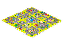 Putų kilimėlis vaikams miestas 9 elementai 90.5x90,5cm IPLAY