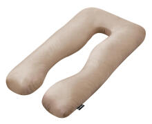 „La Bebe ™ Cushy“ motinystės pagalvė 91911 Beige caramel daugiafunkcinė pagalvė nėščioms moterims (U formos) 155x80cm