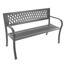 Ornamental garden bench with backrest, park bench for terrace and balcony, metal construction, graphite